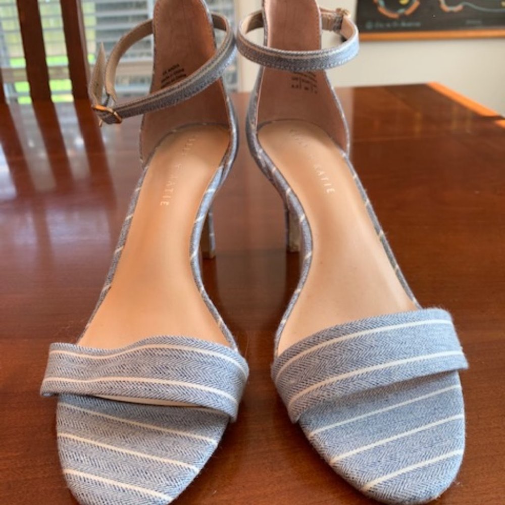 Kelly & Katie Chambray Stripe Heels - Picture 1 of 5